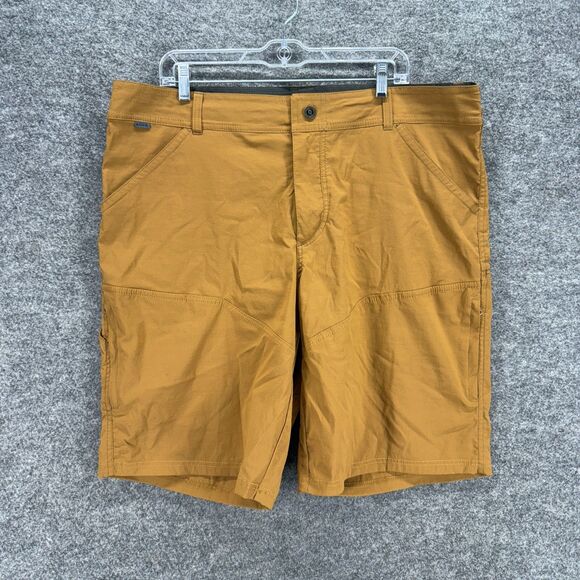 Kuhl Shorts Men 40 Brown Mid Rise Bermuda Flat Front Pockets Regular Fit Solid - Picture 1 of 10